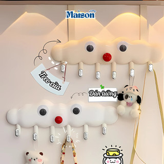 Móc Treo Quần Áo Sau Cửa Hình Đám Mây Dễ Thương MAISON, Móc Treo Đồ Đa Năng Nhà Tắm Nhà Bếp Dán Tường
