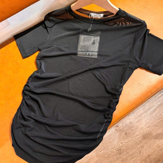 Áo Lưới tay Cộc Cổ tròn May Zúm Sexy Dáng Basic
