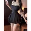 HT79 Váy ngủ sexy form ngắn cổ đổ hở lưng đan dây gợi cảm,đồ ngủ lụa dáng xoè tôn dáng HT79