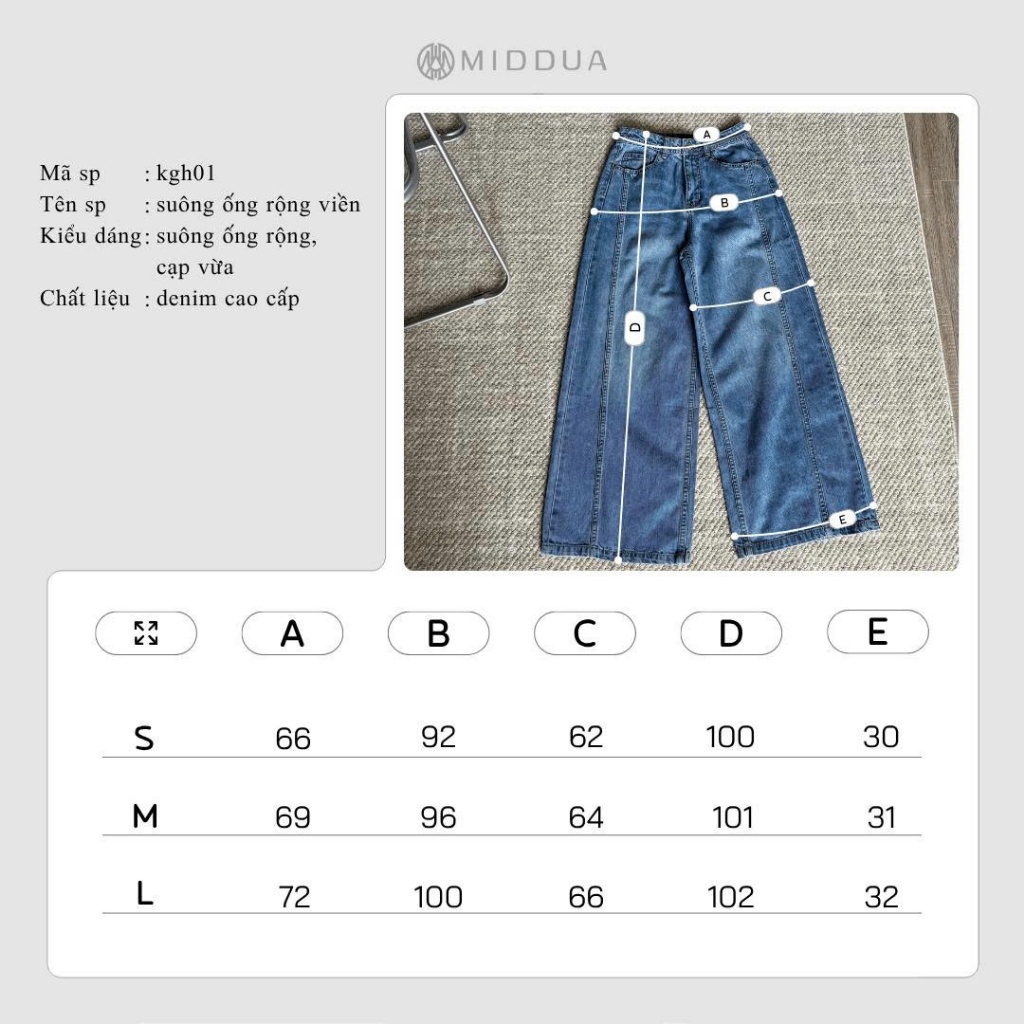 [MIDDUA] - KGH01 Suông ống rộng viền