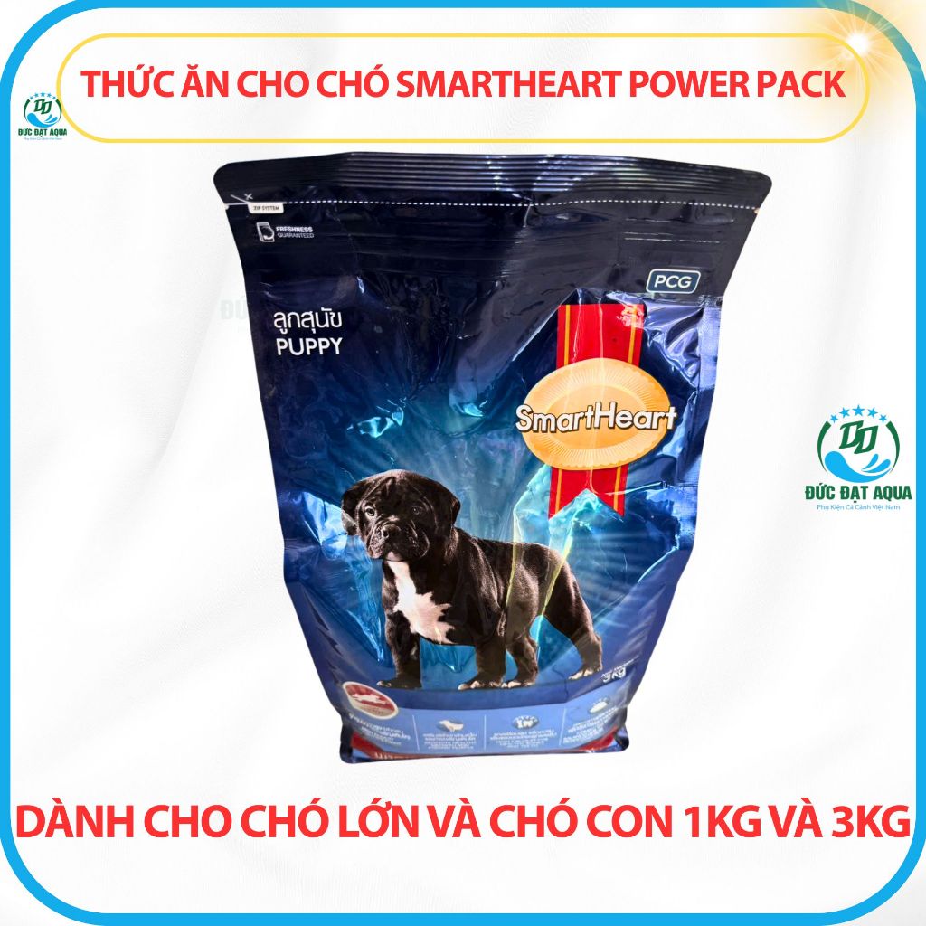 Thức Ăn Cho Chó Smartheart Power Pack Dành Cho Chó Lớn Và Chó Con 1kg Và 3kg, giúp Tăng Cơ Bắp 3