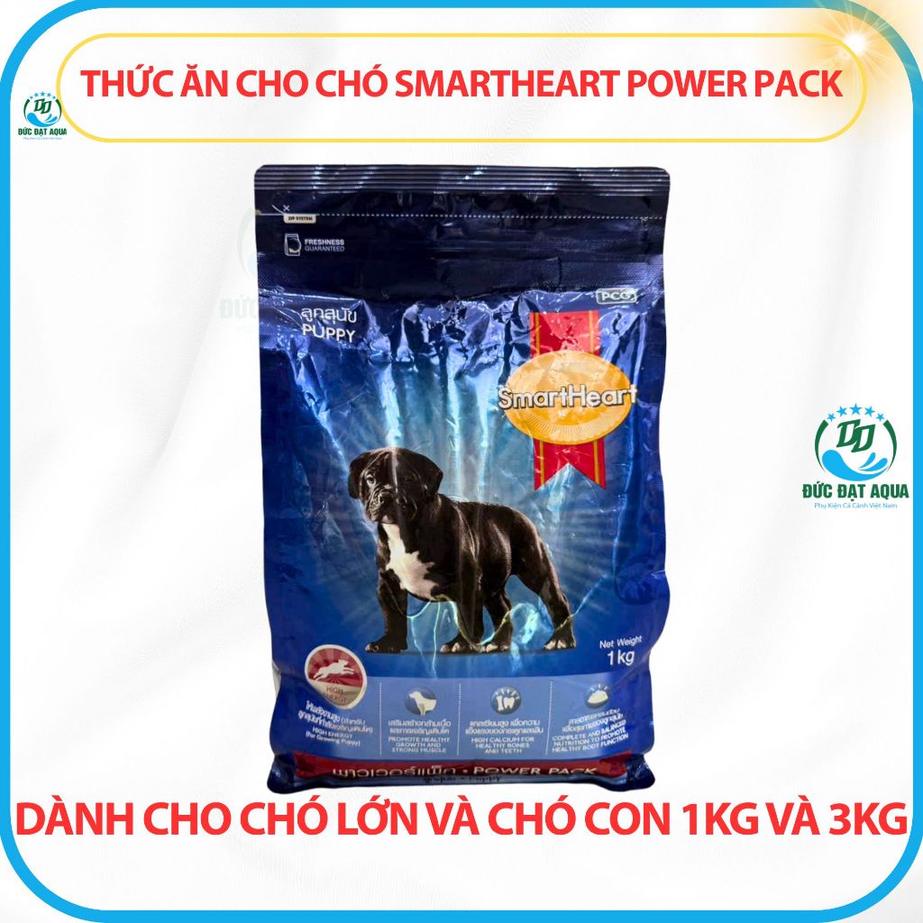 Thức Ăn Cho Chó Smartheart Power Pack Dành Cho Chó Lớn Và Chó Con 1kg Và 3kg, giúp Tăng Cơ Bắp 6