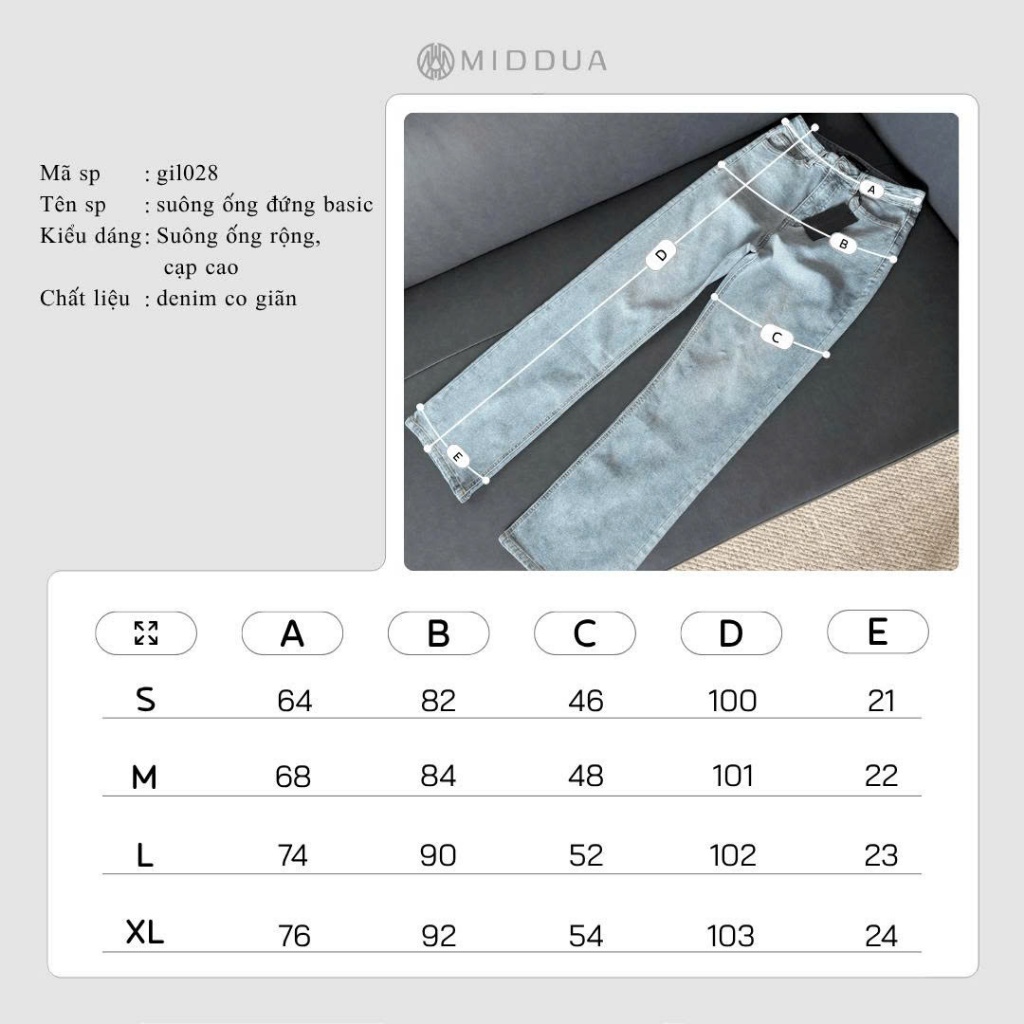 [MIDDUA] GIL028 Suông ống đứng basic
