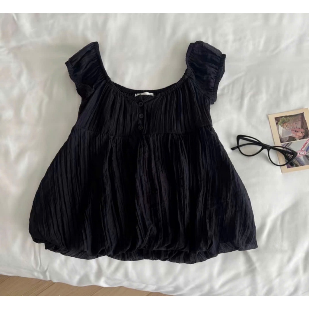 Áo babydoll kiểu dáng bí phồng cúc đính ngực siêu xinh TAM A67