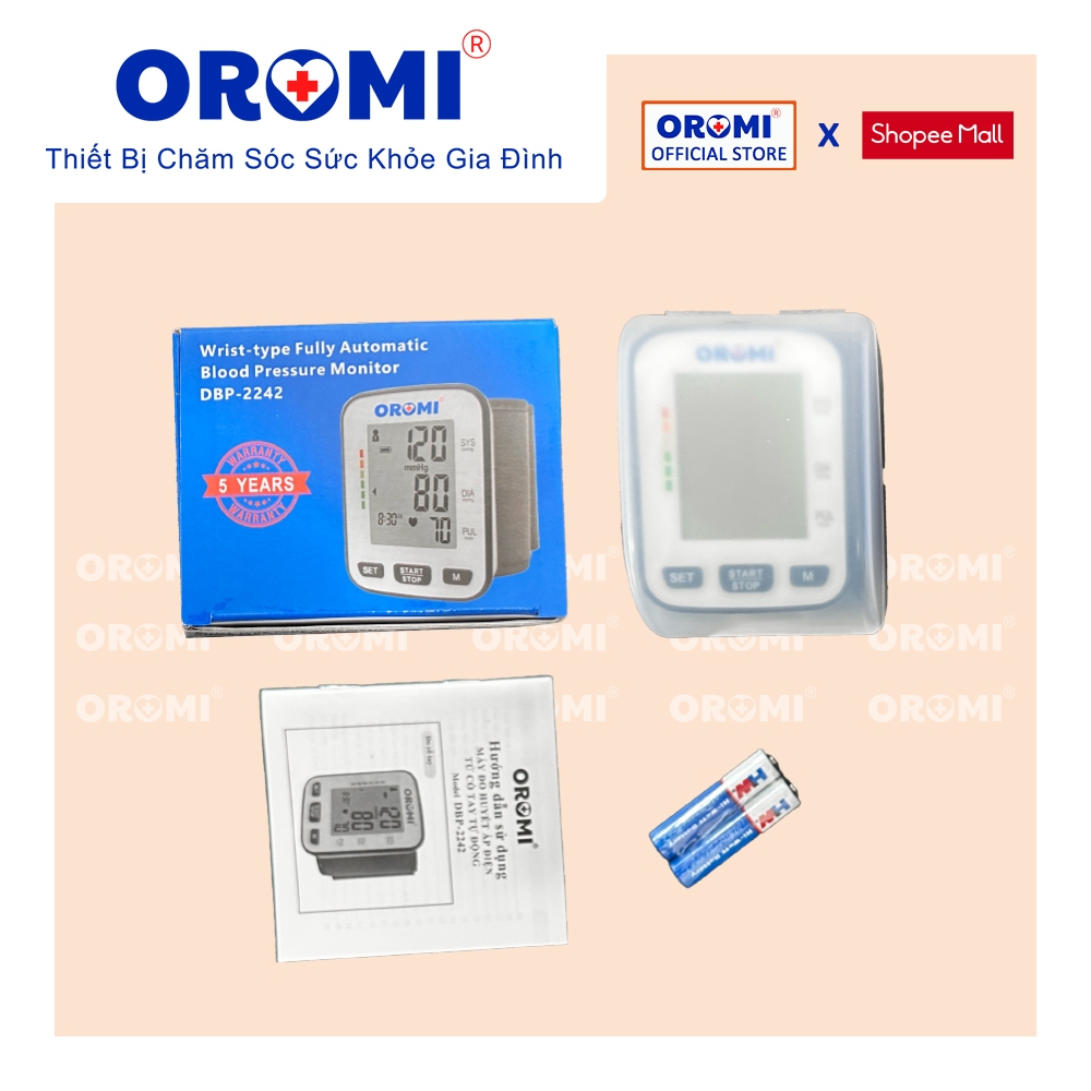 Máy Đo Huyết Áp Điện Tử Cổ Tay OROMI DBP-2242 - Đọc Kết Quả Bằng Giọng Nói