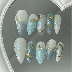 NAIL BOX THIẾT KẾ Y2K NAIL MÙA HÈ VỎ SÒ XANH