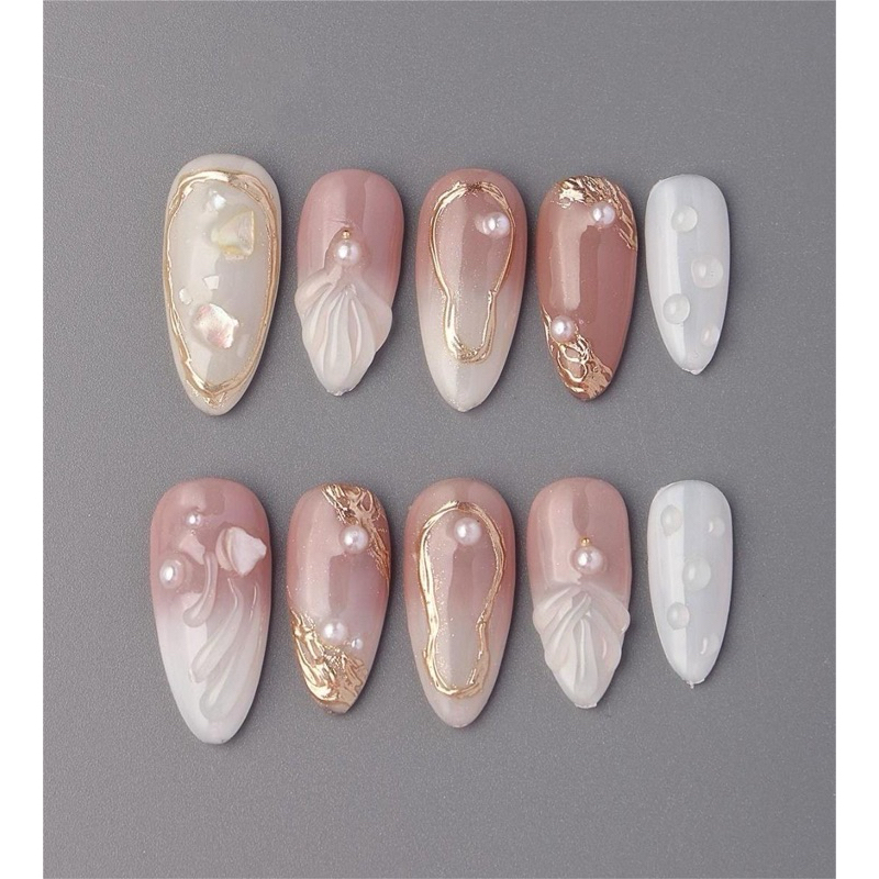 ( hỏa tốc) NAIL BOX Y2K OMBRE THẠCH GAỌ VỎ SÒ