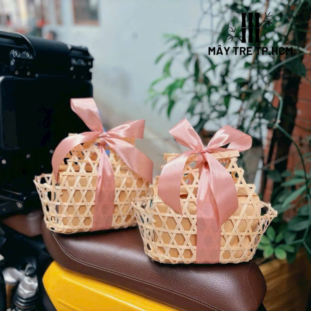 Giỏ mây tre mini đựng trái cây, túi quà đựng bánh kẹo quà tặng, làn tre ...