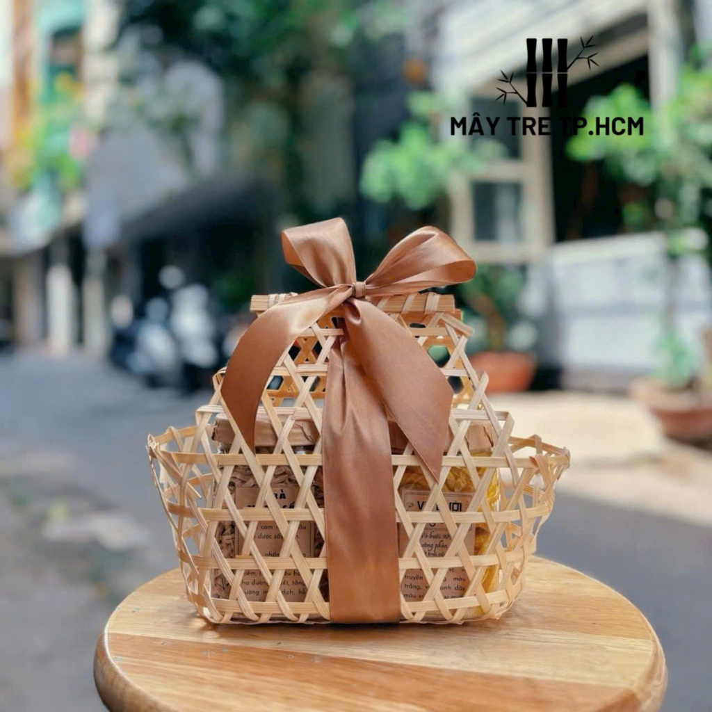 Giỏ mây tre mini đựng trái cây, túi quà đựng bánh kẹo quà tặng, làn tre ...