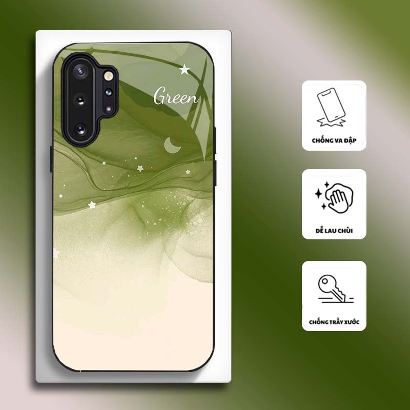 Ốp Lưng cho SAMSUNG NOTE 10, NOTE 10 + Mặt kính cường lực, cao cấp HOẠ TIẾT HOA  CẨM THẠCH