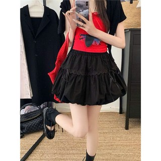 Chân Váy Nữ Bí Ngô Pumpin Bèo Đính Nơ Có Quần Bảo Hộ Bên Trong Chất Vải Voan WCV004