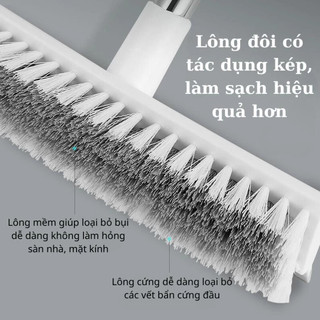 Chổi Quét Sàn Nhà Tắm Đa Năng 2in1, Chổi Cọ Sàn Và Gạt Nước 2 trong 1, Điều Chỉnh Độ Dài C1