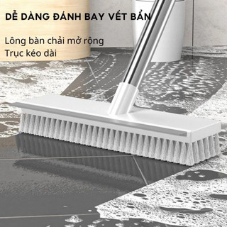 Chổi Quét Sàn Nhà Tắm Đa Năng 2in1, Chổi Cọ Sàn Và Gạt Nước 2 trong 1, Điều Chỉnh Độ Dài C1