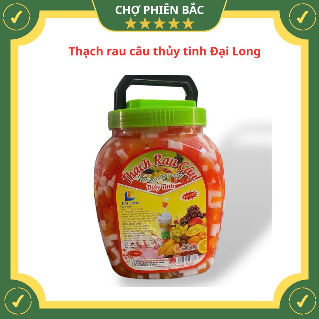 Thạch Rau Câu Thuỷ Tinh, Thạch Topping Hương Trái Cây Đại Long Hũ 2,5kg ...