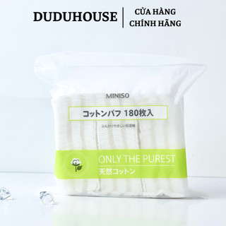 Bông Tẩy Trang Miniso 180 Miếng Cotton Không Xơ, Mềm Mại Dịu Da