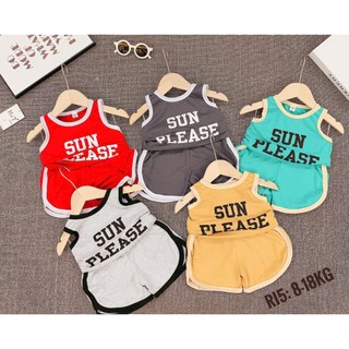 COMBO 5 BỘ BA LỖ IN SUN CHO BÉ TRAI VÀ GÁI SIZE 6-18KG