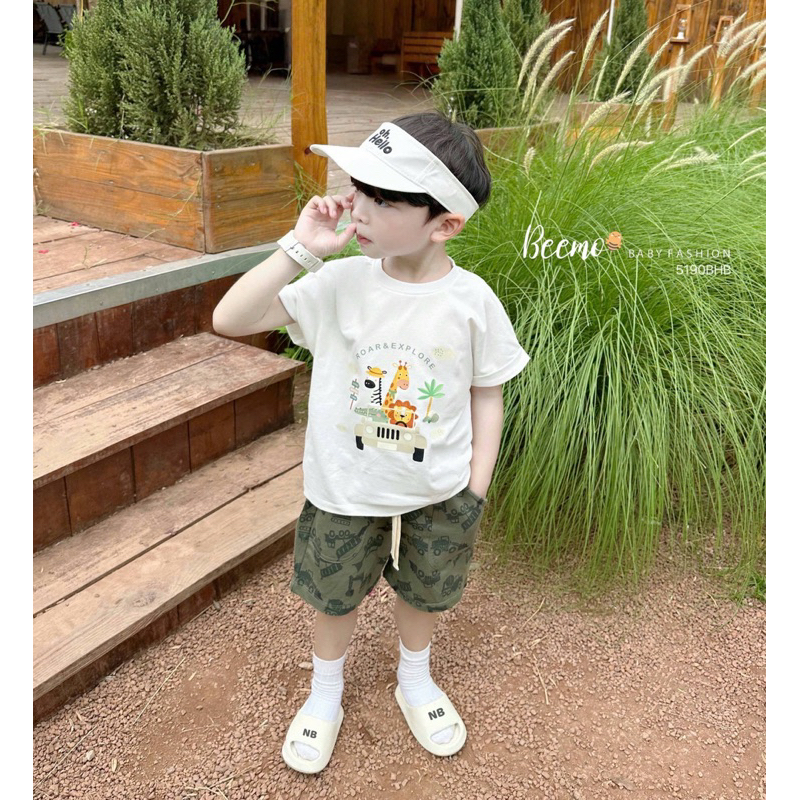 Set bộ áo cộc tay bé trai Beemo polo, áo phông cotton thoáng mát size 80-130 (9-24kg) 5123BHB 4644AHB 4013AHB 5027SHB