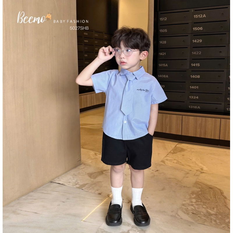 Set bộ áo cộc tay bé trai Beemo polo, áo phông cotton thoáng mát size 80-130 (9-24kg) 5123BHB 4644AHB 4013AHB 5027SHB