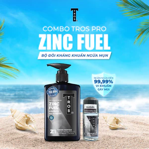 Bộ Đôi TROS Zinc Fuel – Làm Sạch Sâu, Kháng Khuẩn, Ngừa Mụn & Kiểm Soát Mùi Suốt Ngày