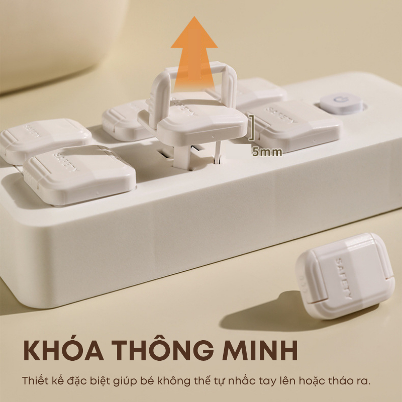 Combo 5 Bịt Ổ Điện Chống Giật 2 Chân KOOBEE Cao Cấp Giữ An Toàn Cho Bé Thoải Mái Vui Chơi (AT01)