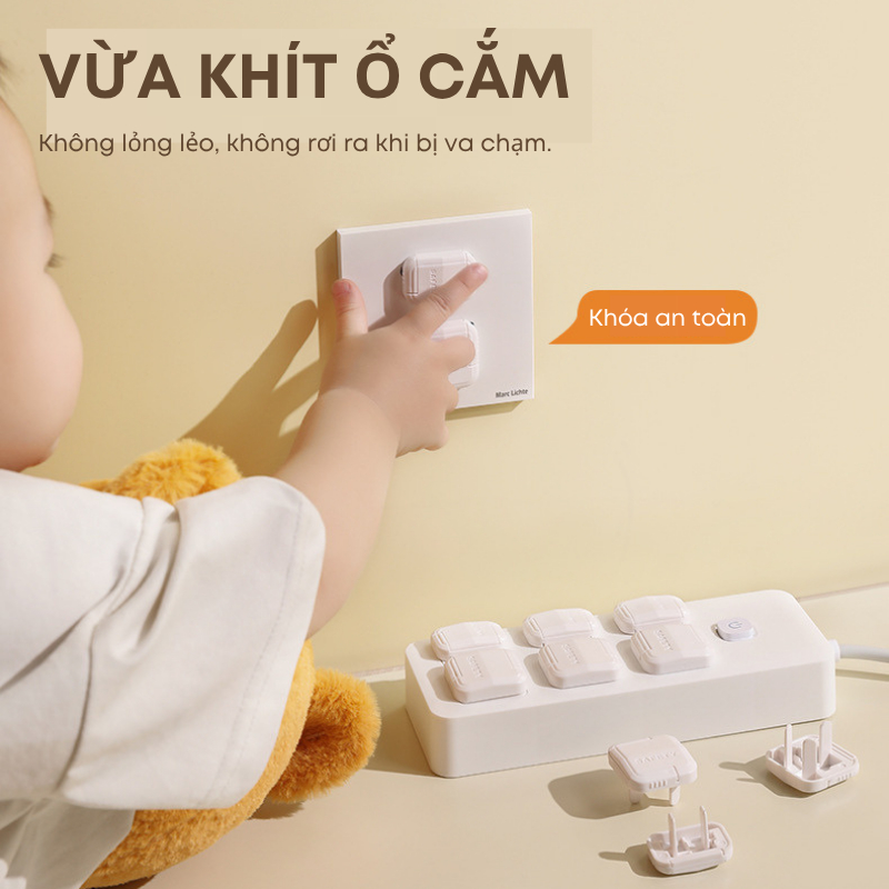 Combo 5 Bịt Ổ Điện Chống Giật 2 Chân KOOBEE Cao Cấp Giữ An Toàn Cho Bé Thoải Mái Vui Chơi (AT01)