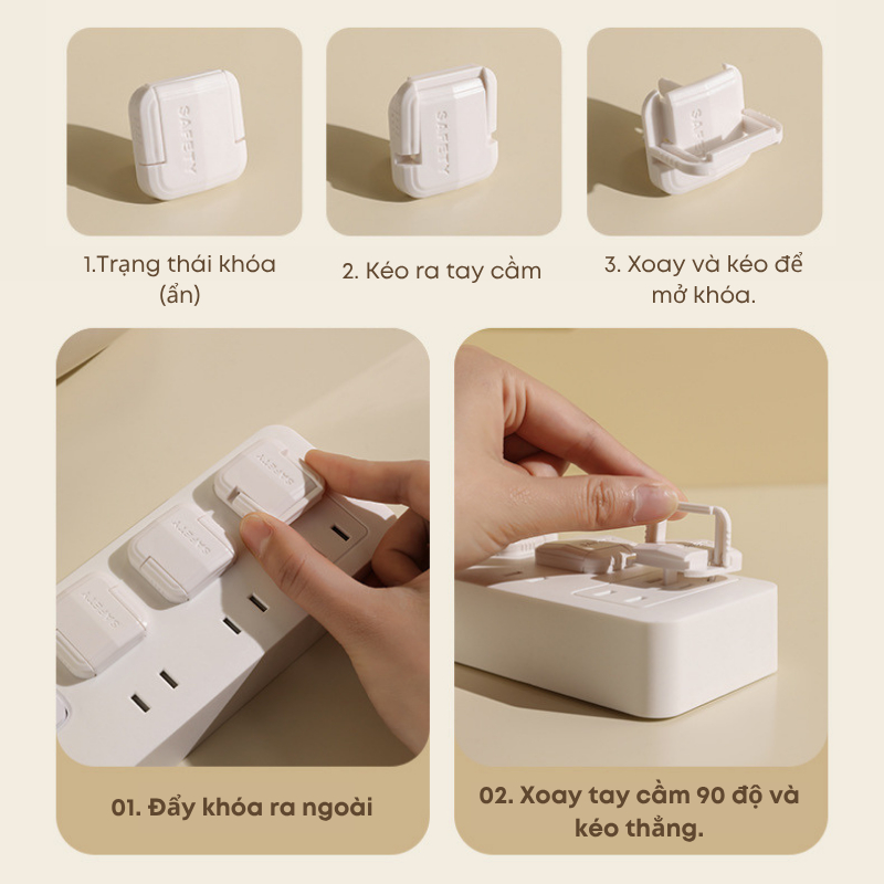 Combo 5 Bịt Ổ Điện Chống Giật 2 Chân KOOBEE Cao Cấp Giữ An Toàn Cho Bé Thoải Mái Vui Chơi (AT01)
