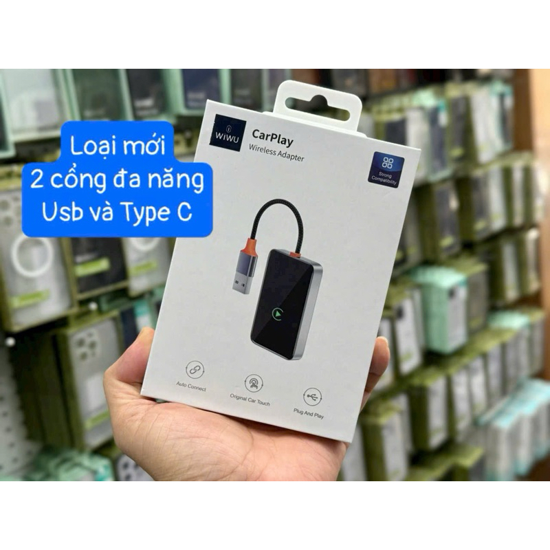 Bộ Chuyển Đổi Thành CarPlay Không Dây WiWU Wi-CP002 (2 cổng usb và Type ...