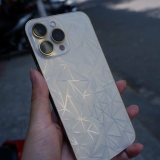 Miếng Dán Skin PPF mặt sau dán viền vân 4D 3D kim cương chống va đập iphone 16 pro max 15 pro max 14 promax 13 12 11