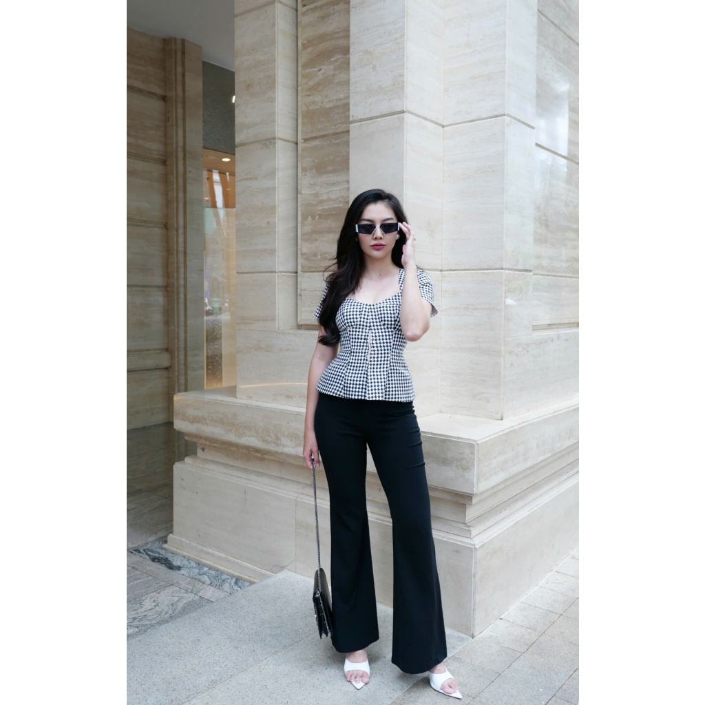 Orli Label | Ciel Shirt | Áo caro be/đen/hồng (mặc được 2 kiểu)