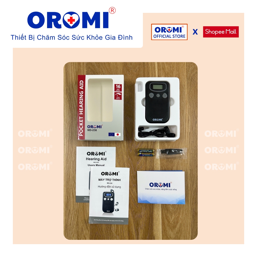 Máy trợ thính có dây OROMI MD-238 - Tai nghe trợ thính cho người già, người bệnh - PIN  AAA 1.5V