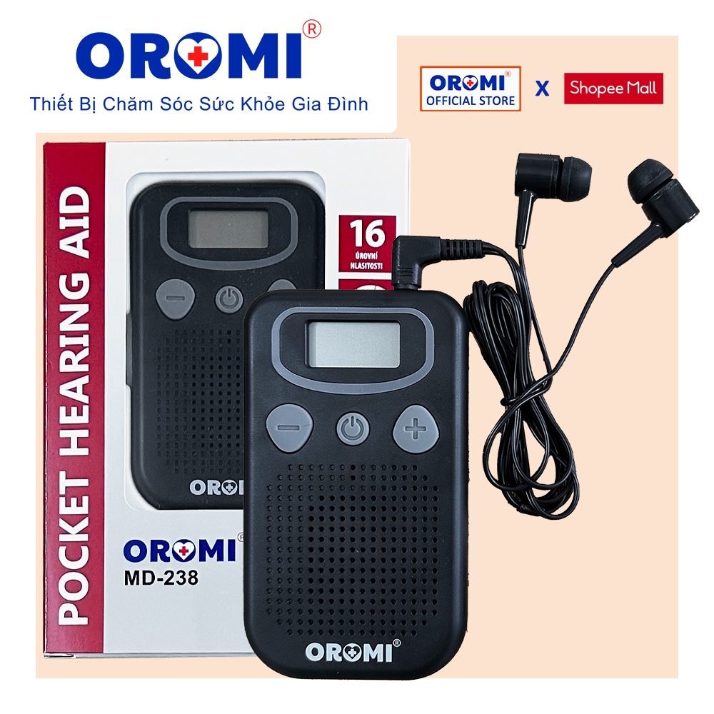 Máy trợ thính có dây OROMI MD-238 - Tai nghe trợ thính cho người già, người bệnh - PIN  AAA 1.5V