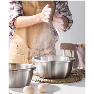 Bát Trộn Bột, Âu Trộn Bột Inox *Đế Bằng*20-22-24-26-28cm - thau rổ inox 304