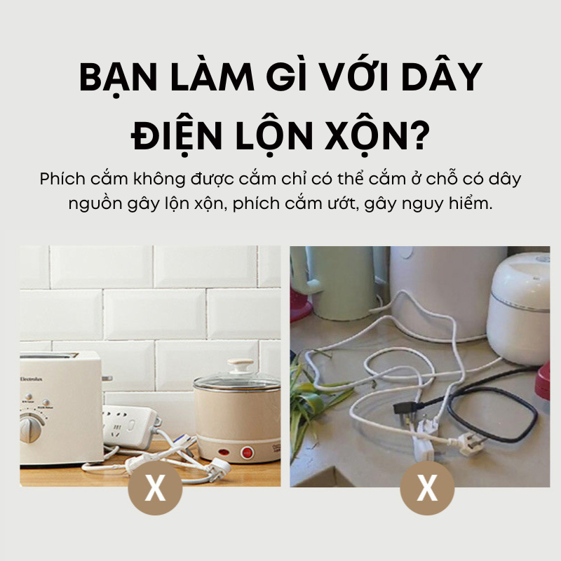 Móc Dán Tường Cuộn Giữ Dây – Kẹp Giữ Phích Cắm Điện KOOBEE – Silicone TPU Bền, Dán 3M Siêu Chắc | 294