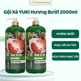 Gội Xả YUKI Bưởi 2000ML Giúp Ngăn Gầu, Giảm Rụng Tóc, Phục Hồi Tóc Hư Tổn Mang Lại Mái Tóc Mềm Mượt