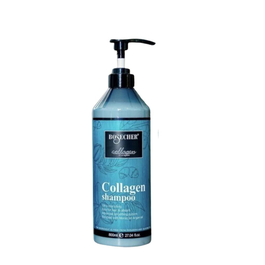 Cặp Dầu Gội Xả Bosecher Collagen 800ml | Hỗ Trợ Sạch Gàu Dầu, Dưỡng Tóc Mềm Mượt.