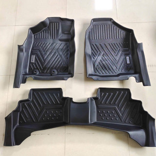 Thảm lót sàn NHỰA 5D TRÀN VIỀN xe Mitsubishi Triton 2015-2023-2024-2025 Thảm NHỰA TPE 5D đúc nguyên khối theo xe -2 hàng