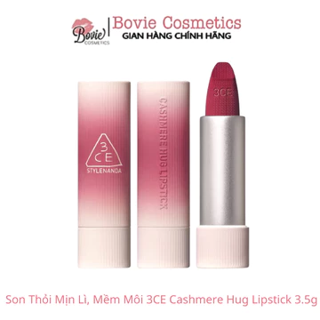 Son Thỏi Mịn Lì, Mềm Môi 3CE Cashmere Hug Lipstick 3.5g