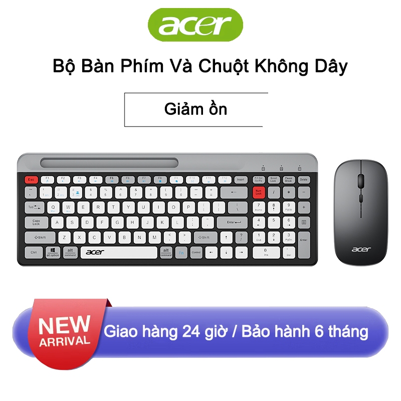 Bộ Bàn Phím Chuột Không Dây Acer OKR 215 - 2.4GHz + Bluetooth - Giảm Chống ồn | BigBuy360 - bigbuy360.vn