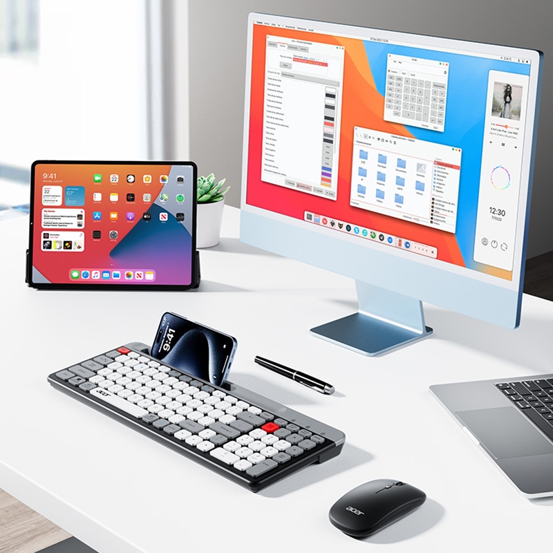 Bộ Bàn Phím Chuột Không Dây Acer OKR 215 - 2.4GHz + Bluetooth - Giảm Chống ồn | BigBuy360 - bigbuy360.vn