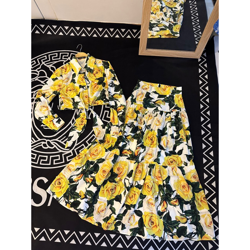 set áo váy hoa vàng 🌼 xinh mùa xuân