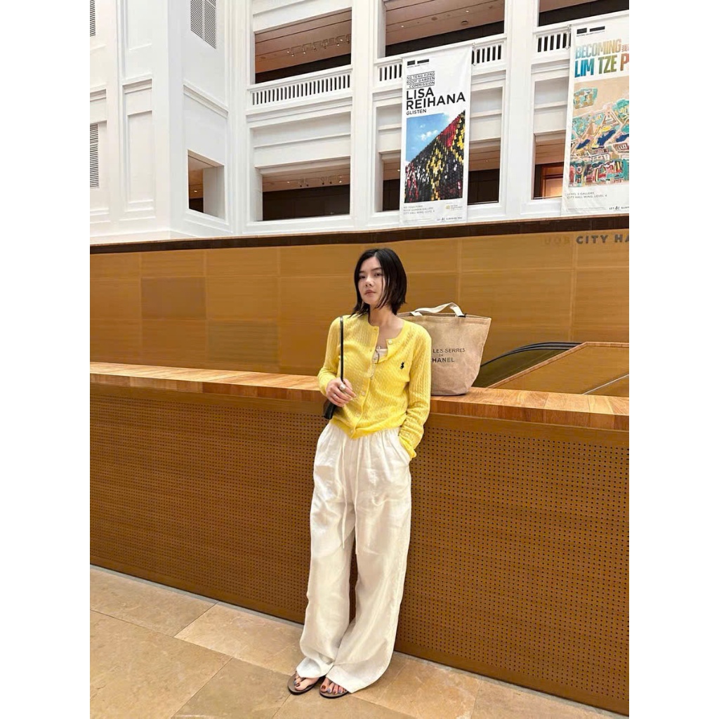 𝗟ura 𝗣𝗮𝗻𝘁𝘀- Quần Linen dáng xuông cạp chun