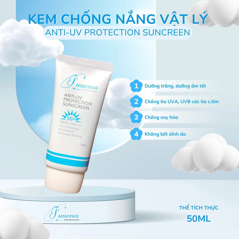 Kem chống nắng vật lý junevas F50/PA+++
