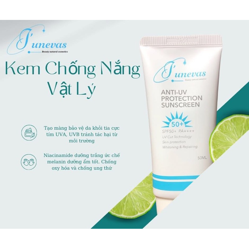 Kem chống nắng vật lý junevas F50/PA+++