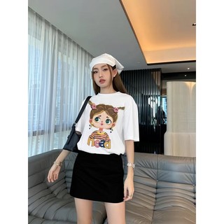 Set ( Áo Thun Trắng + Chân Váy Ngắn ) Áo Phông Nữ Chepol Unisex, Cổ tròn, Tay ngắn, Chất Cotton Co Dãn 2 Chiều CP_x8450