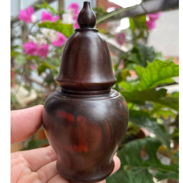 Lọ Tăm Gỗ Trắc đỏ đen và gỗ Hương ta dáng chuông, hàng làm thủ công bằng tay kĩ đẹp