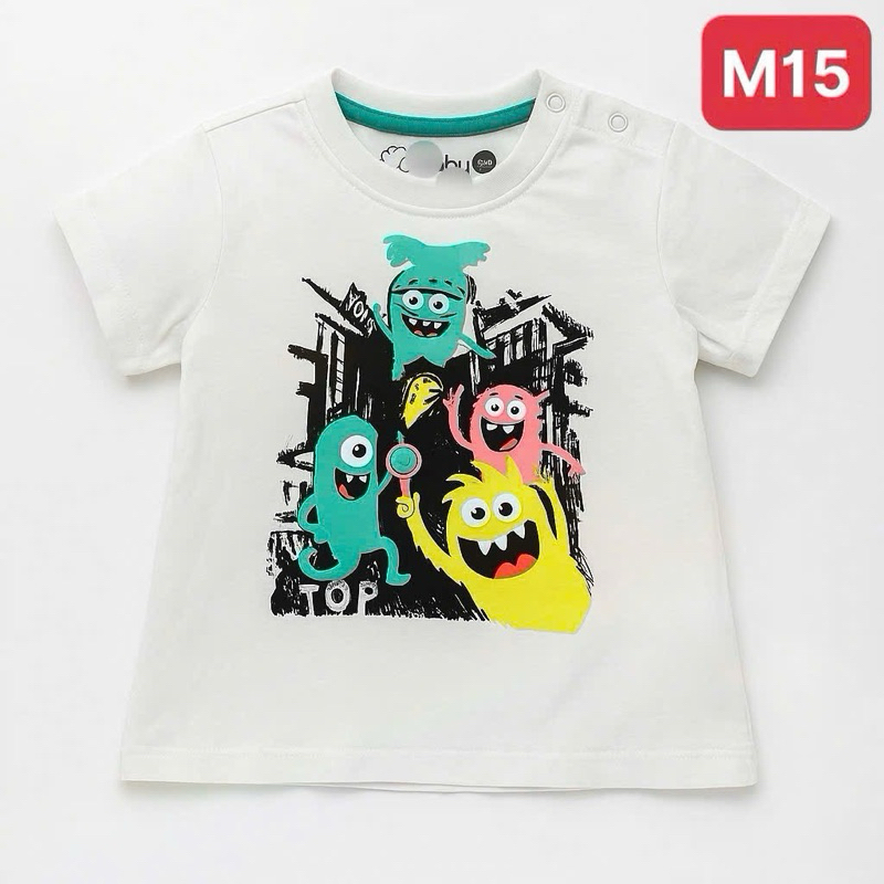Áo Thun Bé Trai Bé Gái Xuất Dư Xịn F0910 Cotton Co Giãn Thoáng Mát 6-36M
