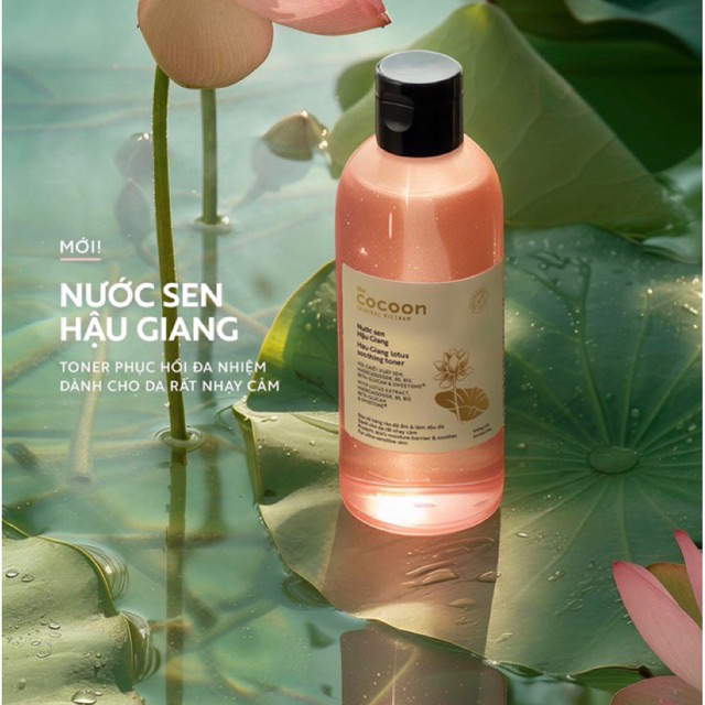 Nước Sen Hậu Giang Cocoon Toner đa nhiệm cấp ẩm phục hồi da nhạy cảm ...