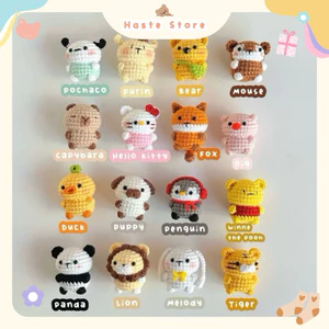 Móc Khoá Animal Thú Len Động Vật Gấu Mèo thỏ Sư Tử Hổ Size Mini - Sở Thú Mini Haste