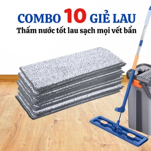 Miếng lau nhà COMBO 10 CÁI giẻ lau thay thế loại 1 đầu cài và loại 2 đầu cài đủ mọi kích thước gắn dô cây lau nhà