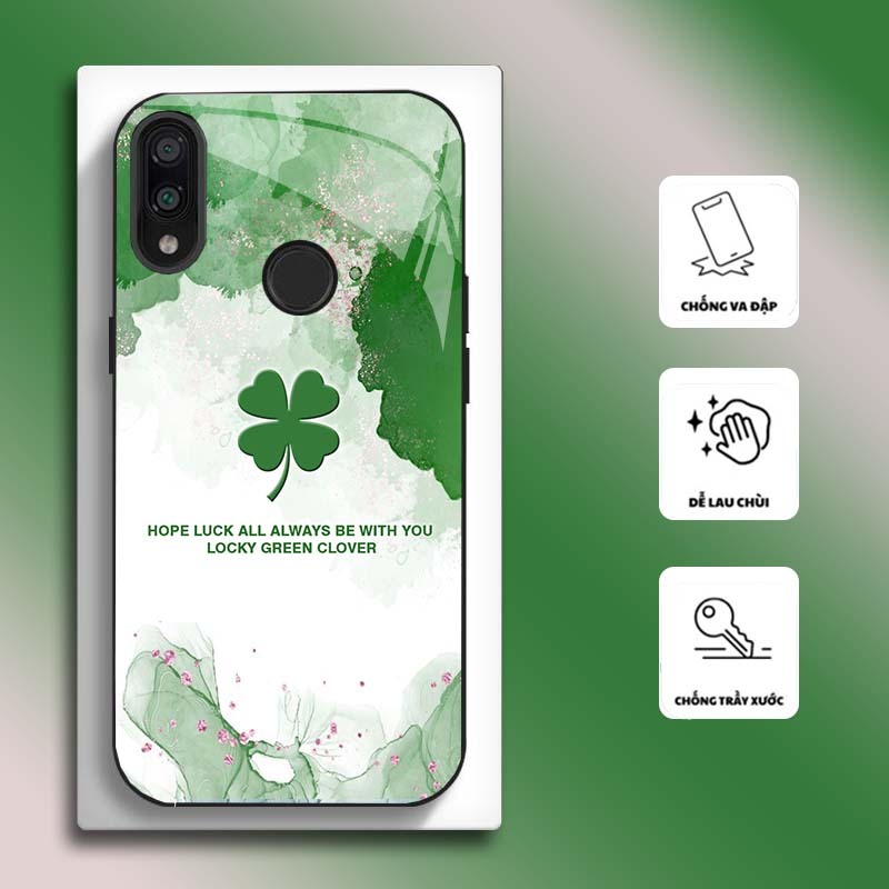 Ốp Lưng cho XIAOMI REDMI NOTE 7, NOTE 7 PRO Mặt kính cường lực, cao cấp HOẠ TIẾT HOA CẨM THẠCH